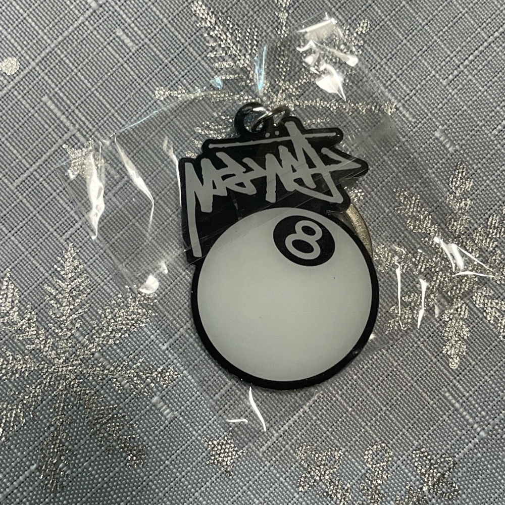 Stussy White and Black Key Chain - Picture 2 of 2
